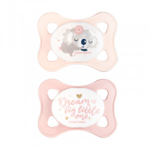 Cumlík Canpol Babies MINI silikónový, symetrický 0-2m 2ks/ružový